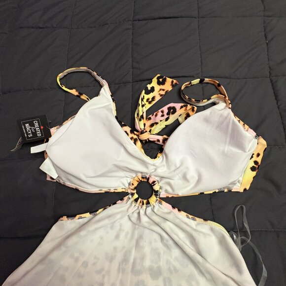 Bar III Summer Heat Animal-Print O-Ring Monokini Swimsuit - Size: Medium - NWT - Picture 9 of 14